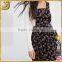 High quality print floral square neckline regular fit true to size a-line dress for women