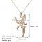 Jewelry 18k White/Gold Plated Austrian Crystal Rhinestone Alloy Pendant Angel Wing Necklace