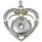 CJ3026 snap button for necklace, zinc alloy with rhinestone pendant