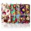 Unique design wallet leather case floral leather case for iphone