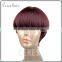 100% human hair large cap lace front wig wine red purecolor silk straight short hair wig