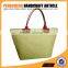Hot sale green color jute and paper straw material tote bag high quality women handbag