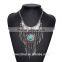 Women's Vintage Silver Exaggerated jewelry Tassels Statement Necklace