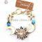 DIY gold moon star braclet alloy chain braclet