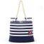 2014 foldable white and blue wholesale flower canvas beach bag