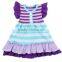 Summer new design stripe ruffle skirt wholesale children's boutique clothing cotton baby girls dress