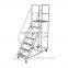 Knock Down Steel Movable Climbing Step Ladder Trolley
