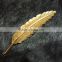 Leaf Shape Gold Plated Alloy Handmade Rhinestone Brooch For Women