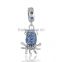 2016 Fashion Inkfish Sea Animal Pendants With Blue Rhinestones