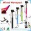 Charge Free Selfie Stick, Cable Take Pole, Wired Monopod z07-5 plus, Extendable Monopod for iphone6/6plus