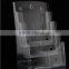 Factory price 3 ties acrylic brochure holder slatwall leaflet holder