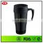 14 oz red Insulated double wall plastic mug with handle