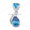 fashion sapphire trendy stone with pendant good quality zircon pave jewelry