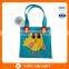 Blue felt Easter gift candy bag , easter felt basket