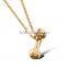Rellecona Unique Barbell Pendant Titanium Steel Jewelry Lovers Necklace