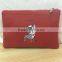wholesale plain red leather zipper bag
