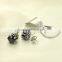 Stainless steel round bezel black and transparent zircon fashion women earrings wedding jewelry 6730573