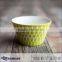 Ceramic Stoneware V Shape 5.5'' Bowl With Handprinted Grids Design