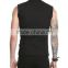 Stunning black darkstreet style mens sleeveless waistcoat in black cotton with webbing strap sleeveless jean jacket(ROCK022)