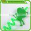 funny green crazy spiral drinking straws with frog cartoon