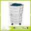 Steel Canvas Rolling Laundry Hamper, Chrome