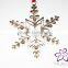 14K White Gold Plated Metal Xmas Star shape Snowflake ornament with crystals from Swarovski