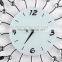 Metal wall digital clock with crystal and leaf