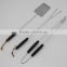 Black Rubber Handle Barbecue Tool Set With 3 Pieces of Tools Include Tong Spatula And Fork