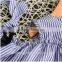 2017 Wholesale Lovely Sweet Liitle Girl Boutique Clothing Stripe off Shoulder New Design Children Summer Dress