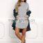 MGOO 2017 New Arrival 100% Cotton Jersey Long Sweater Heather Grey Hooded Split Fashion Long Sleeves Hoodies