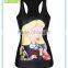 Black Gym Tank Top With Mermaid Printing