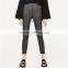 2017 OEM front zip marl stretch waist skinny leg trousers