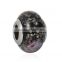 Lampwork Glass European Style Large Hole Beads Round Pattern Multicolor With 304 Stainless Steel Silver Tone Core
