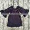 Fashion custom infant/toddler t-shirts plain solid black t-shirts wholesale boutique cotton kids t-shirt