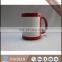 colorful mugs with white decal panel