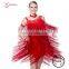 L-11306 Jazzy Fringe Camisole Dress For Latin Rumba Fringe Salsa Dress
