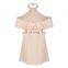 Summer Ruffle Lovely Pink Neck Cuff Strapless A Line Mini Dress Fashion Women Dress
