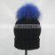 Wholesale China Real Raccoon Fur Pom Pom Beanie Hat for Adults