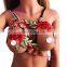 2017 Women Bra Elastic Flower Printed Harness Bralette Crop Top
