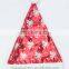 Beautiful Colorful Shinning Fabric Santa Claus Christmas Hat For Children with Jingle Bell And Snowflowers Decor