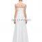 Grace Karin Sleeveless V-Back White Chiffon Plus Size Prom Dress for Fat Women CL007555-4