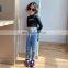 Girls Bandage Jeans 2020 Fall New Small Feet Slim Pants Western Style Korean Children's Pants