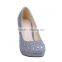 ladies high heel rhinestone fabric wedding rhinestone shoes
