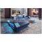 New arrival living room sofas super modern style living room furniture LED lamps top quality leather couch