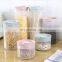 kitchen organizer food grade jar microwave safe fridge plastic set pet transparent airtight food storage container with lids