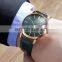 SINOBI Luxury Mens Watch Calendar Wristwatch Green Genuine Leather Band Quartz Watches S9792G