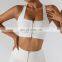 new zipper sports yoga gym bras running active wear high impact push up stretch sports bra front zip up sports bra