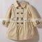 cream and pick color double-breasted suit fashion baby girl winter clothes