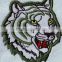 Best quality tiger head embroidery patches on show.