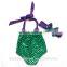 2016 baby girls swimsuit within matching headband set,kids swimwear